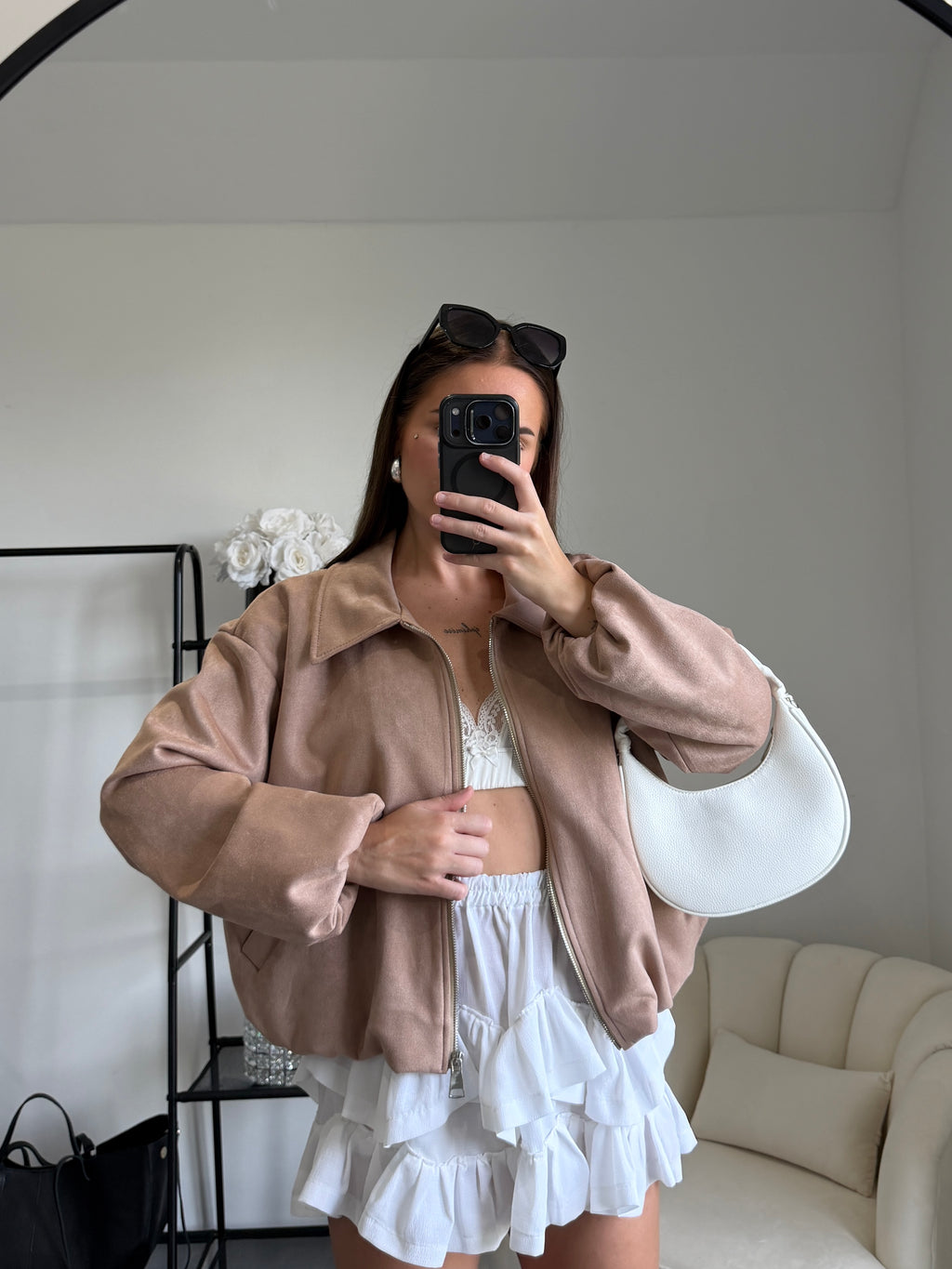 AGATHA Beige Vegan Suede Jacket