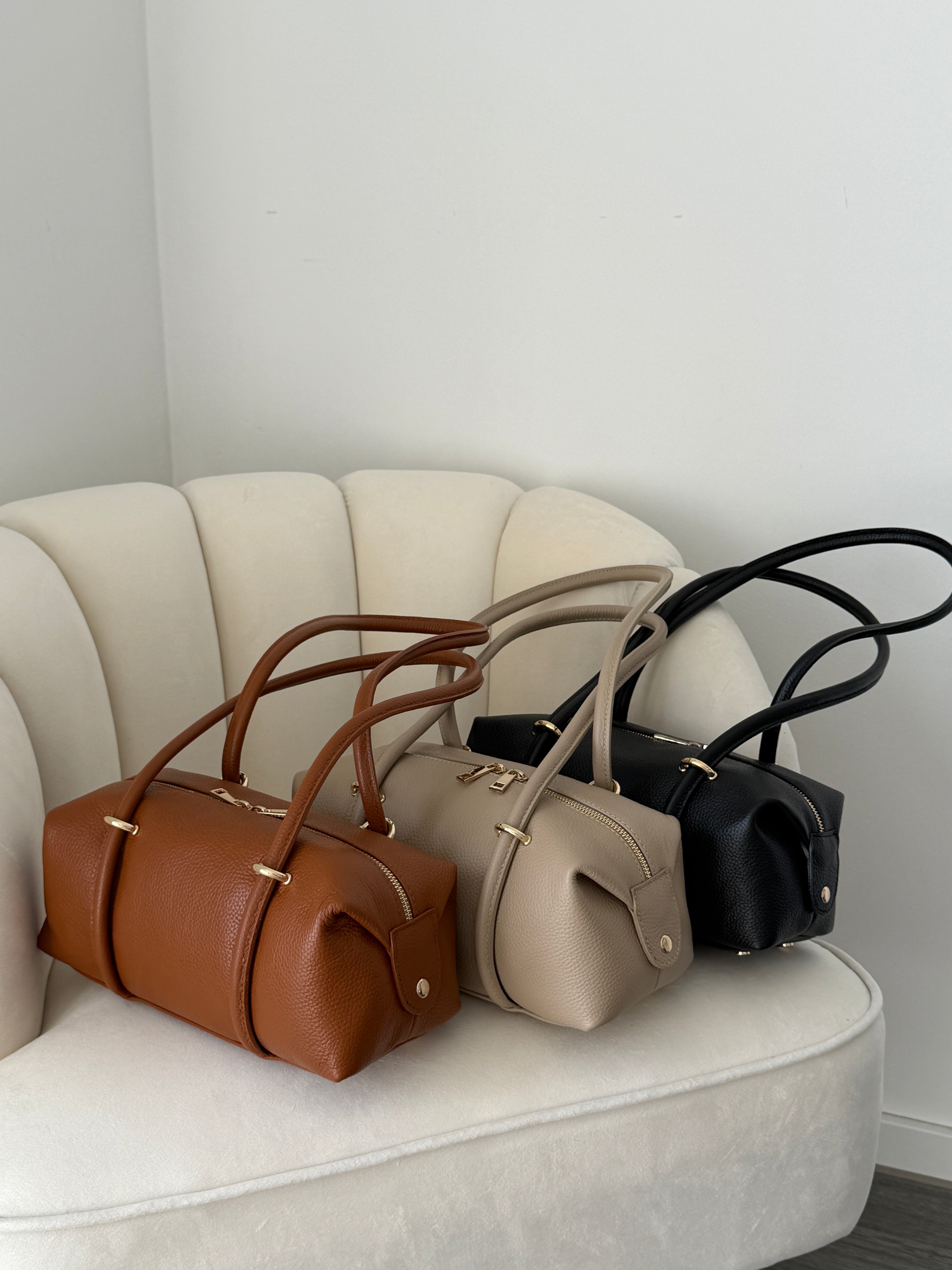 DASHA Cognac Leather Bag Small
