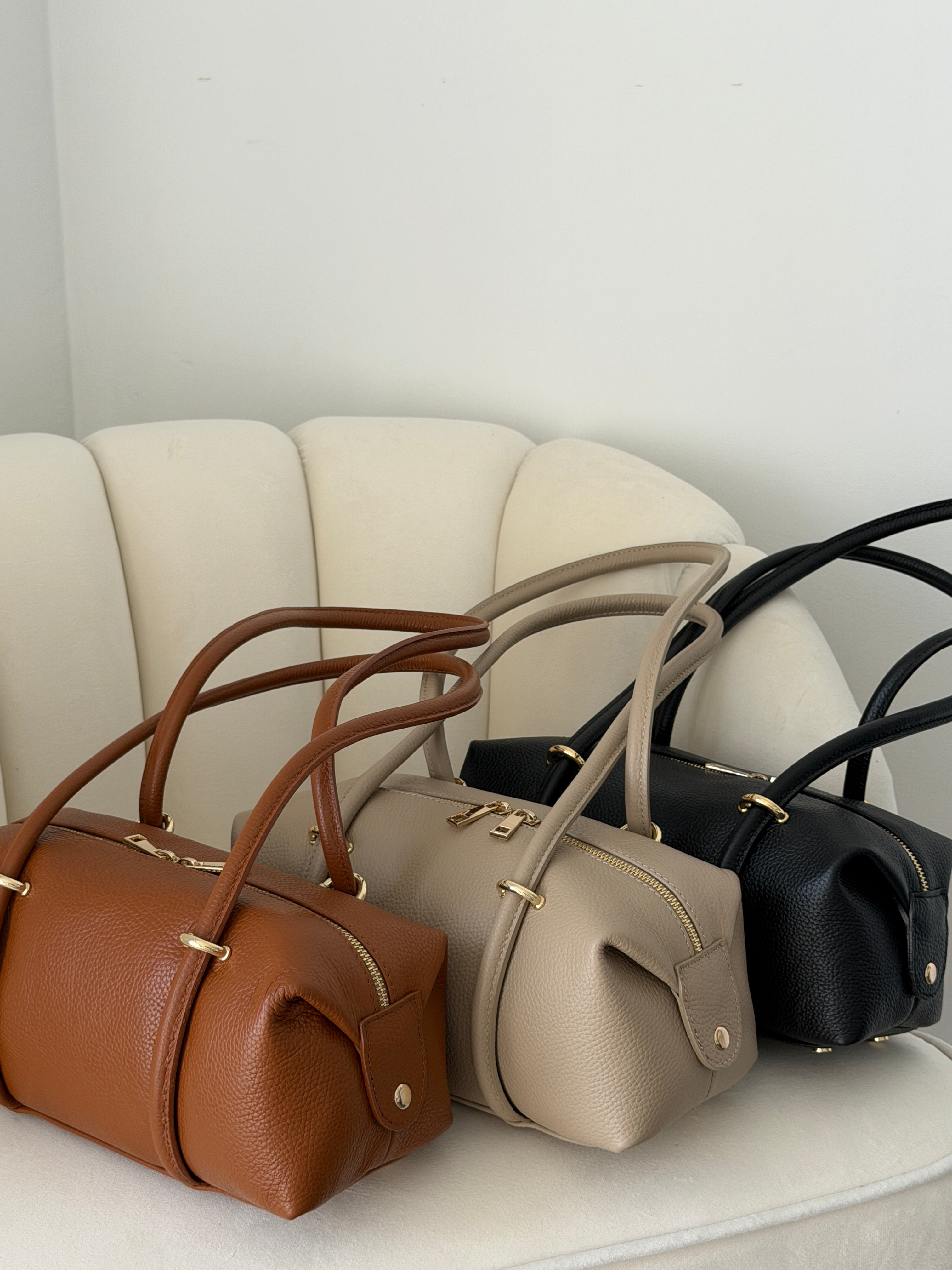 DASHA Cognac Leather Bag Small