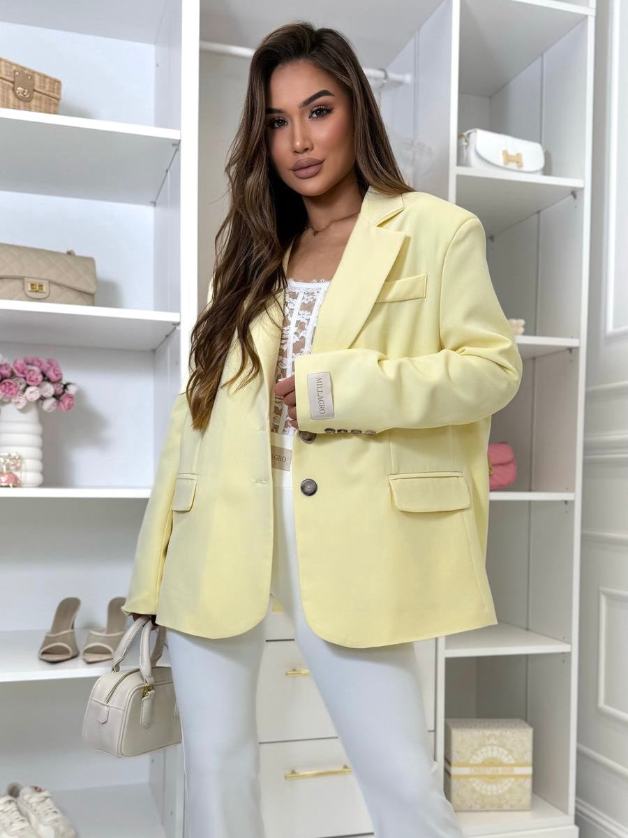 MIMI Cotton Yellow Blazer