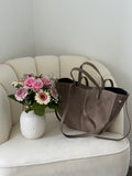 LAURA Taupe Suede Bag Shopper Medium
