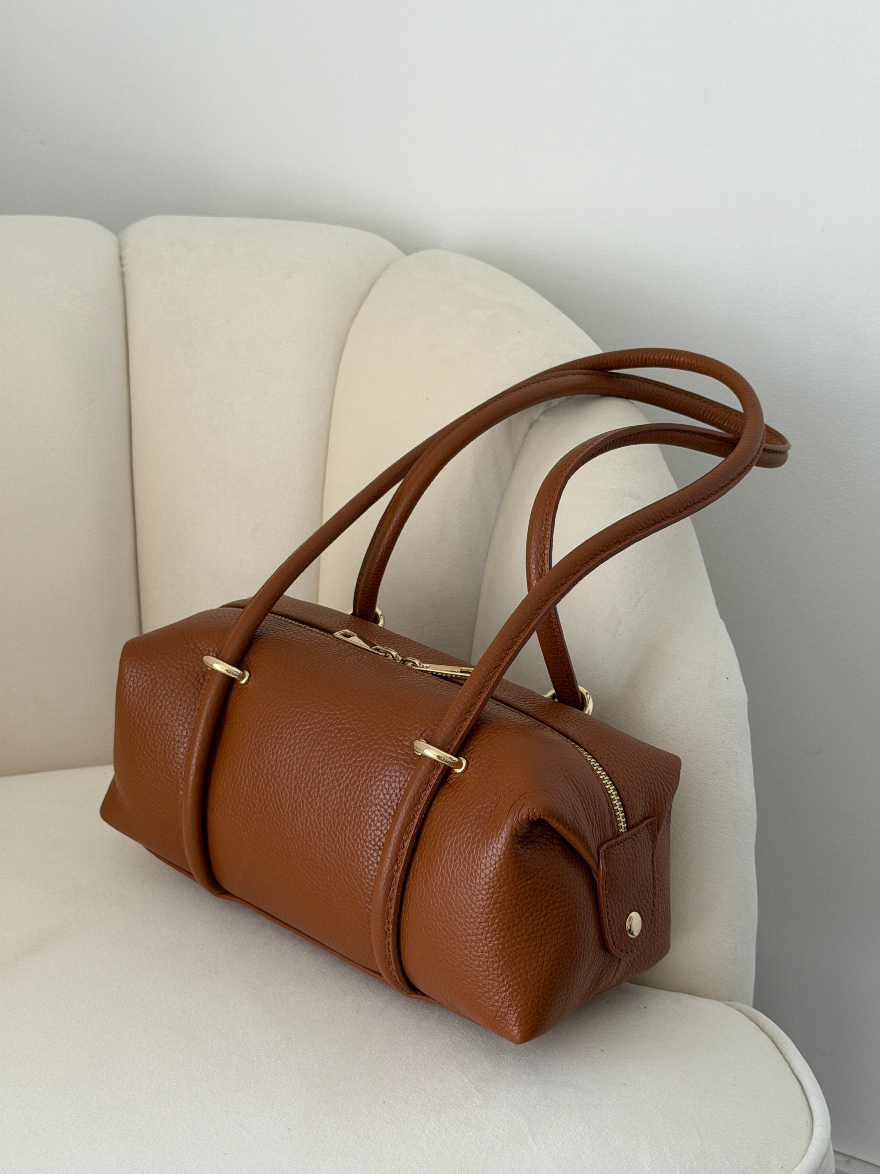 DASHA Cognac Leather Bag Small