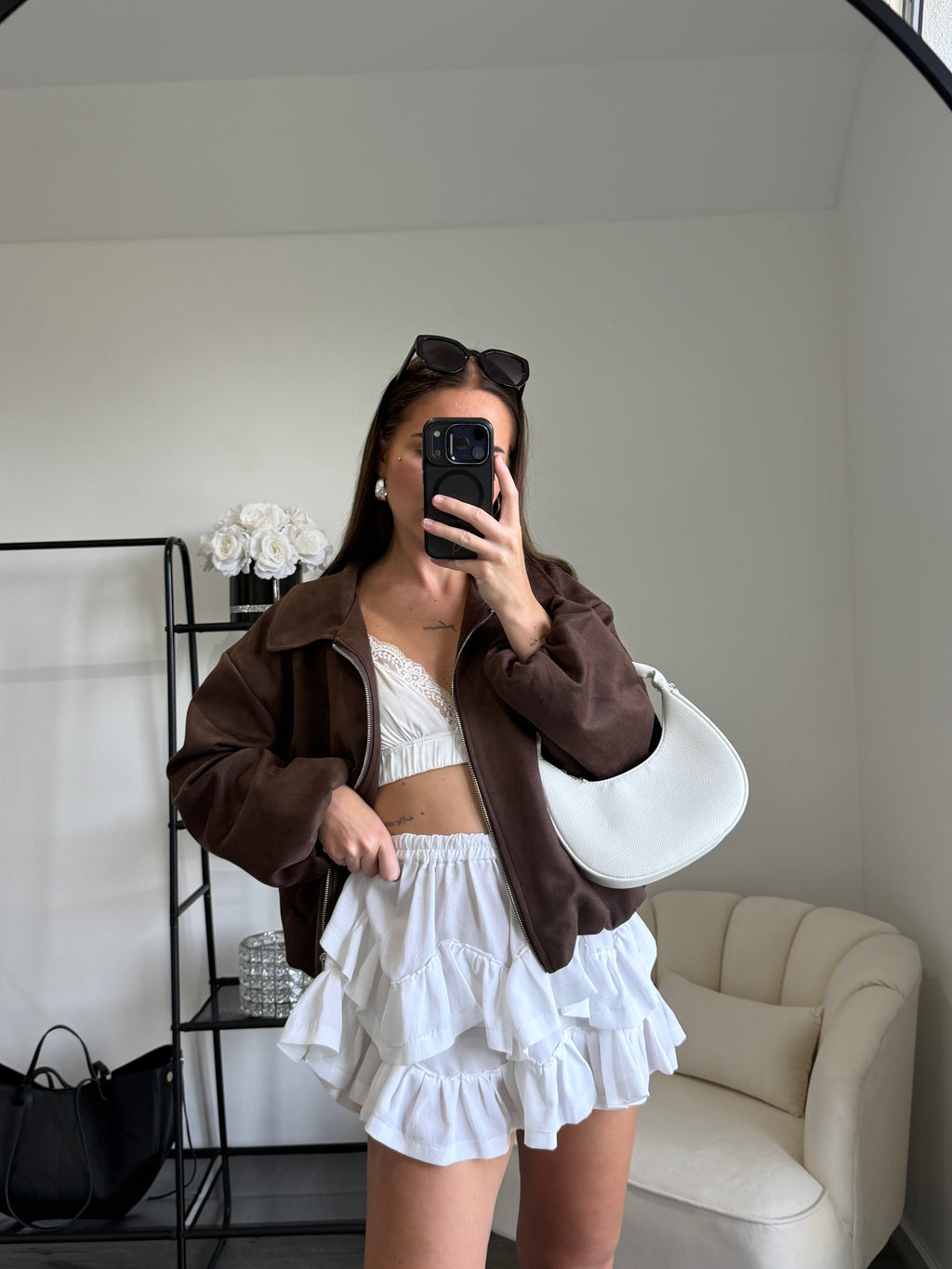 AGATHA Chocolate Vegan Suede Jacket