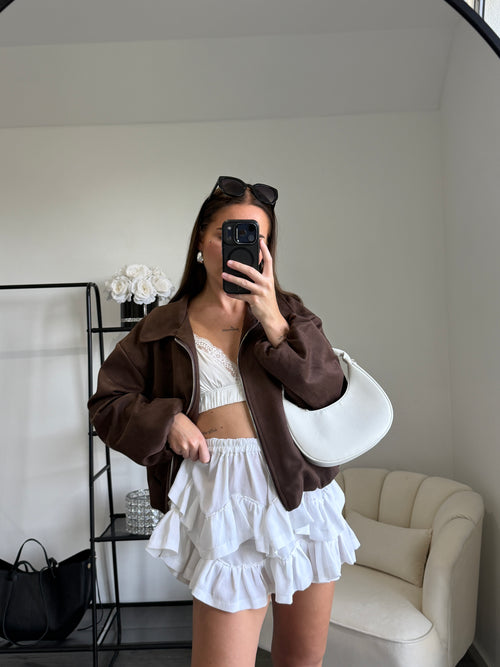 AGATHA Chocolate Vegan Suede Jacket
