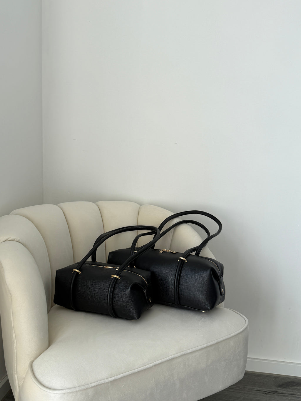 DASHA Black Leather Bag Large