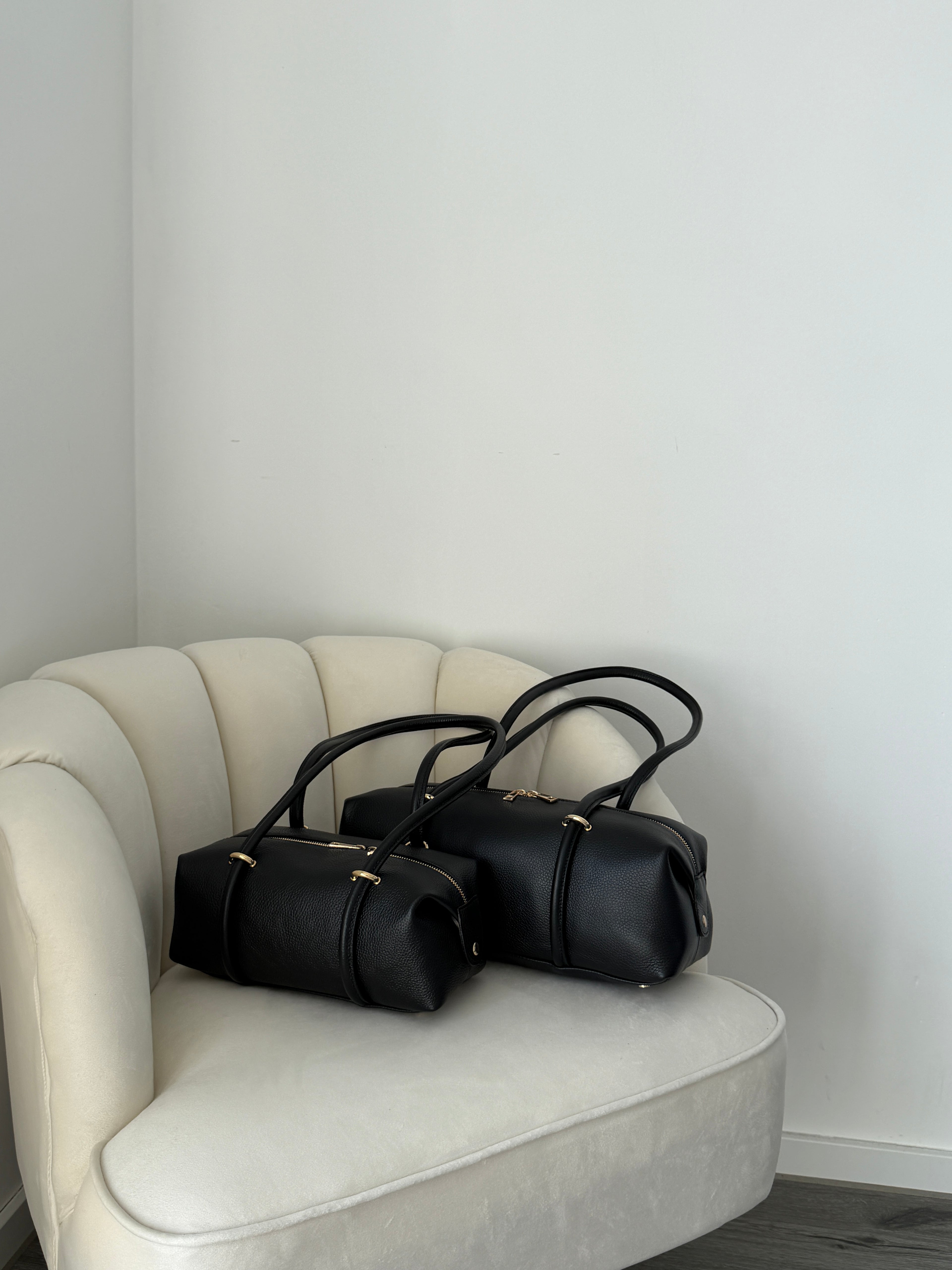 DASHA Black Leather Bag Large