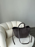 LAURA Chocolate Leather Bag Shopper Medium