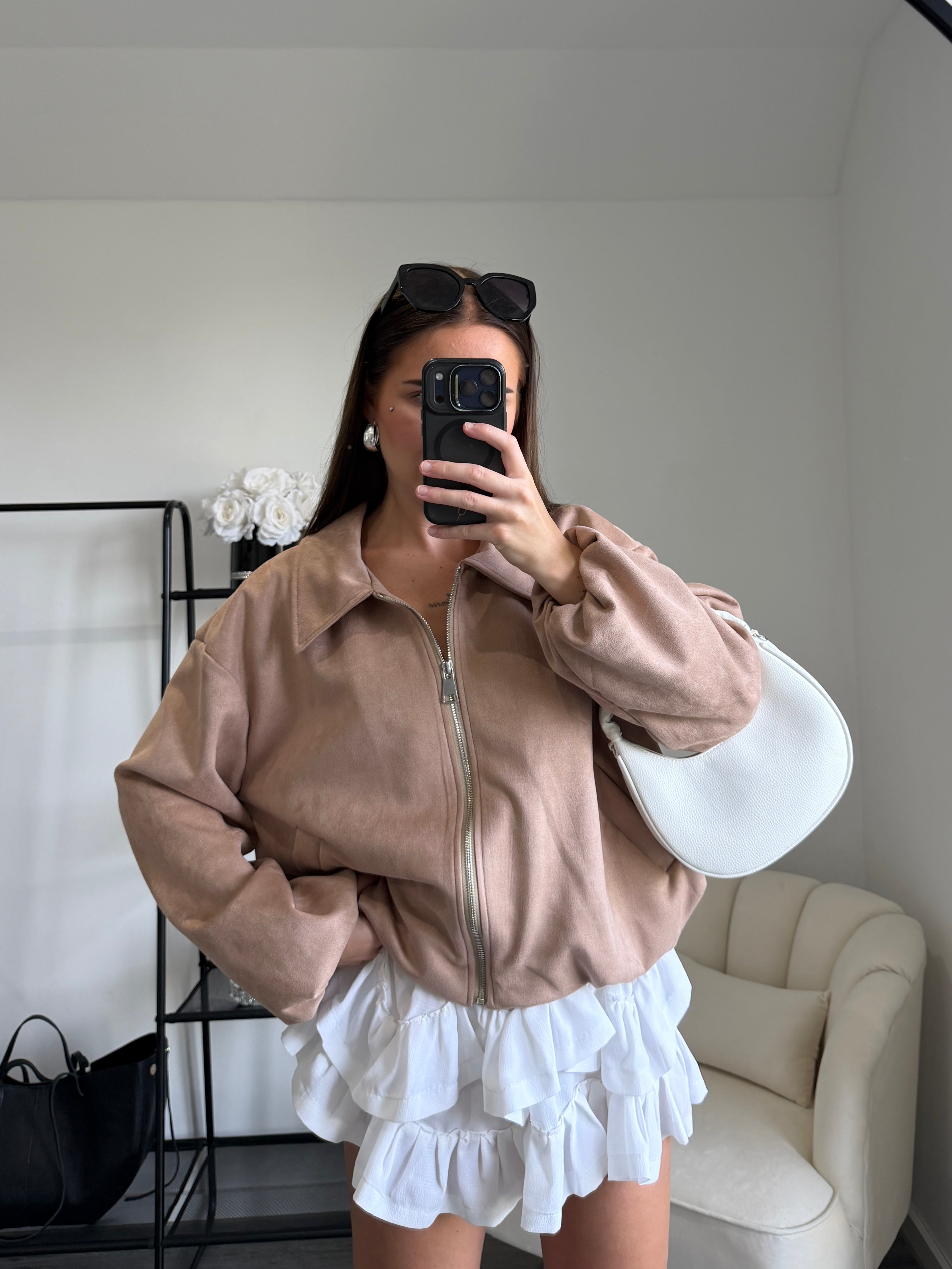 AGATHA Beige Vegan Suede Jacket
