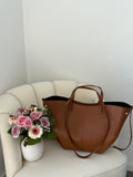 LAURA Cognac Leather Bag Shopper Large