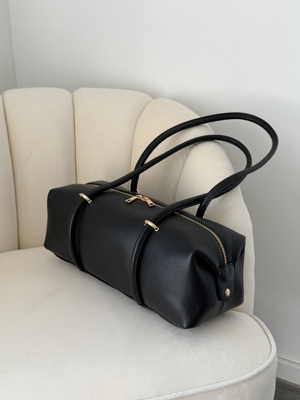DASHA Black Leather Bag Large