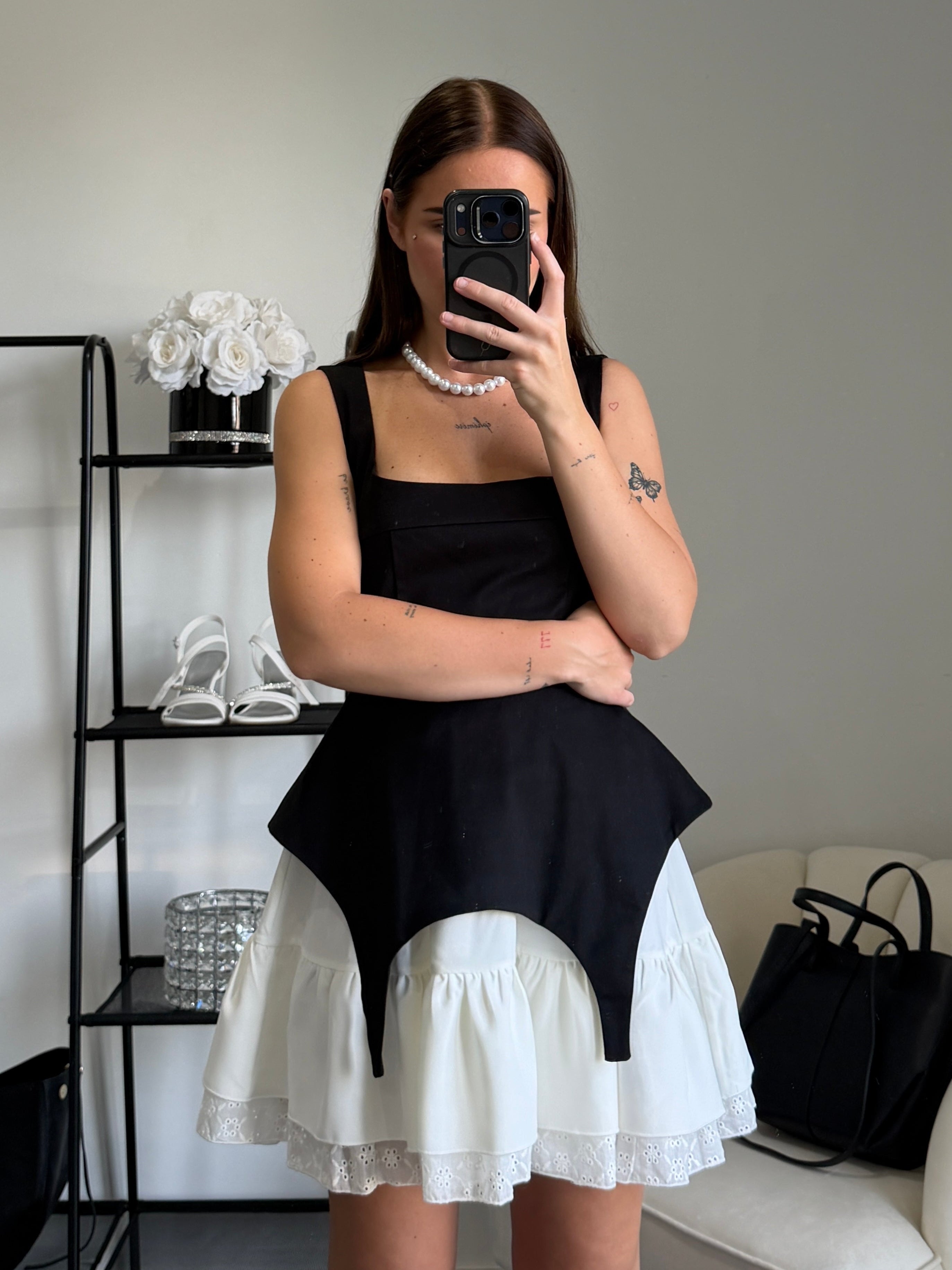 MARIA Cotton Black Dress