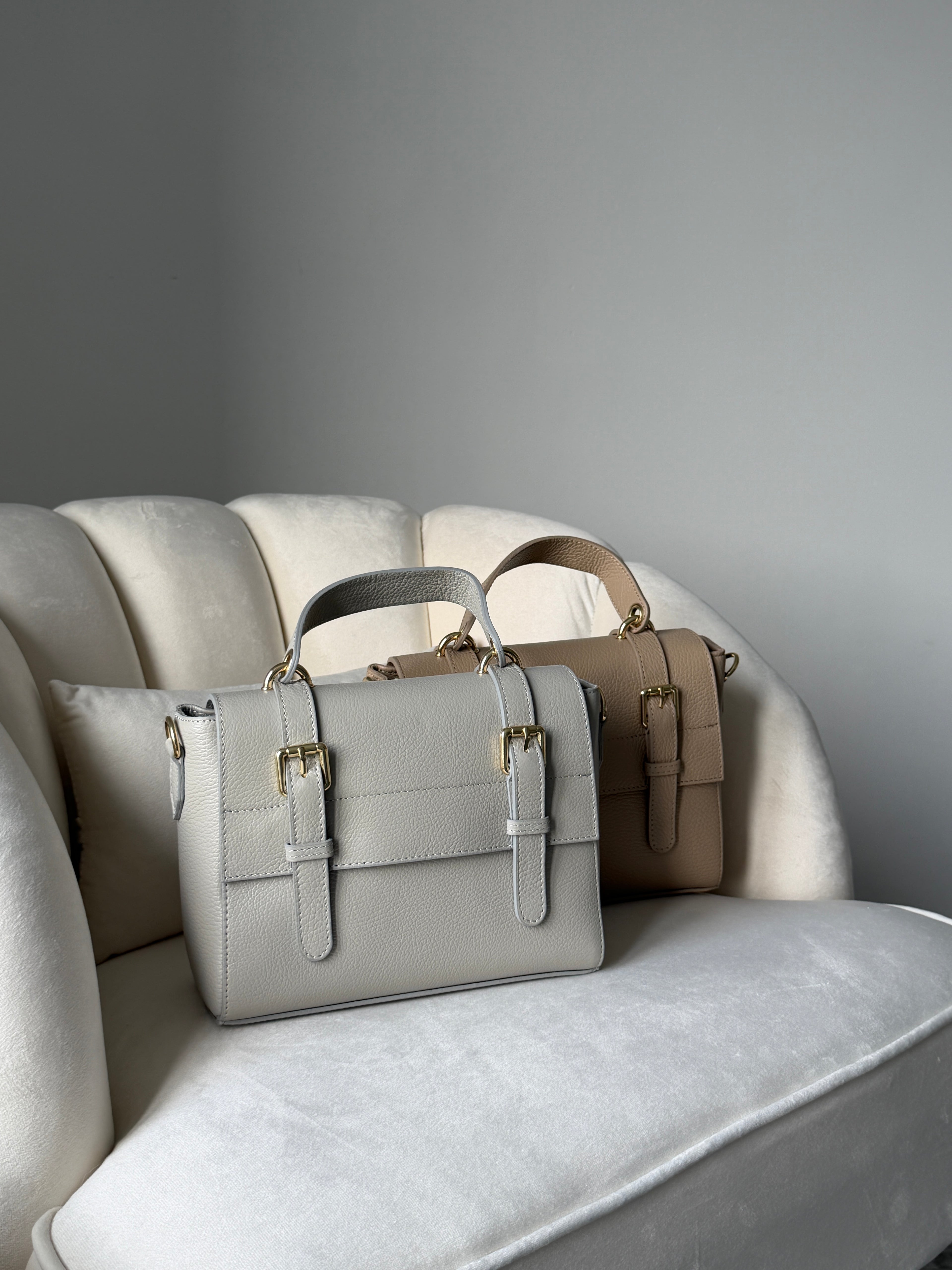KYLIE Leather Beige Bag