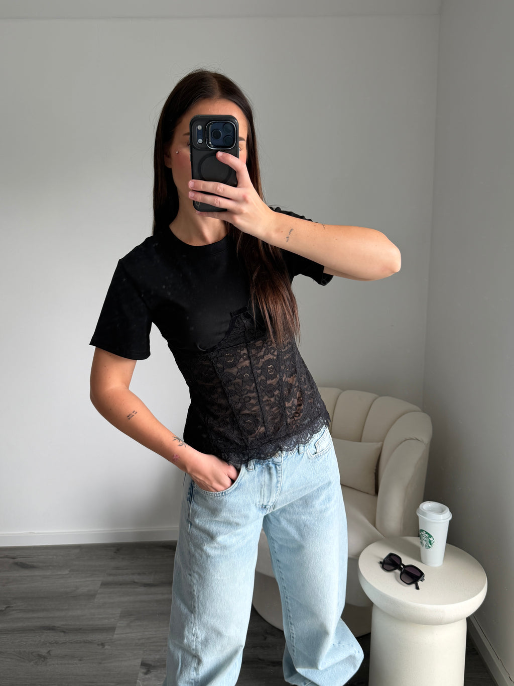 ALEXA Cotton Black Blouse