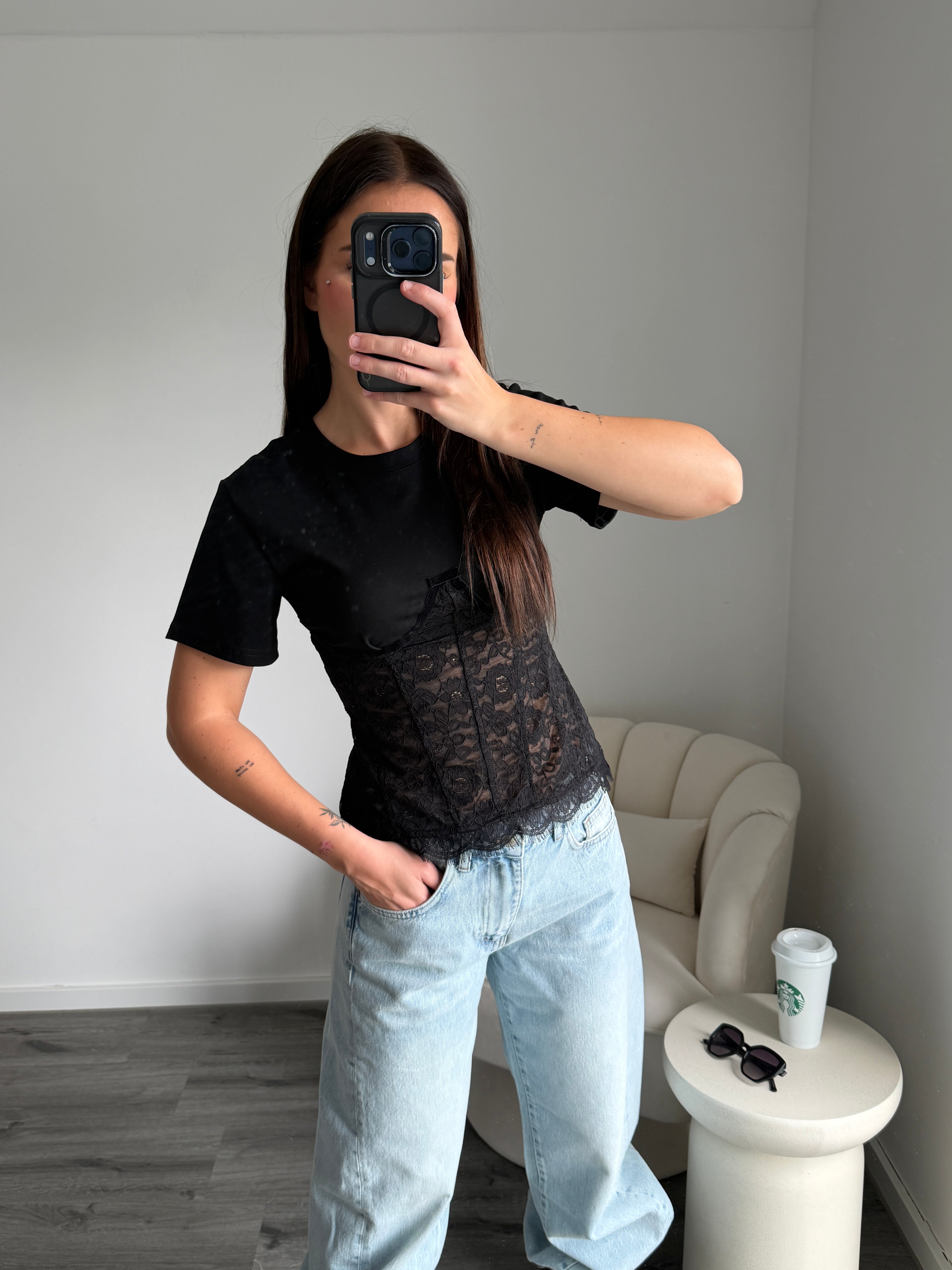 ALEXA Cotton Black Blouse