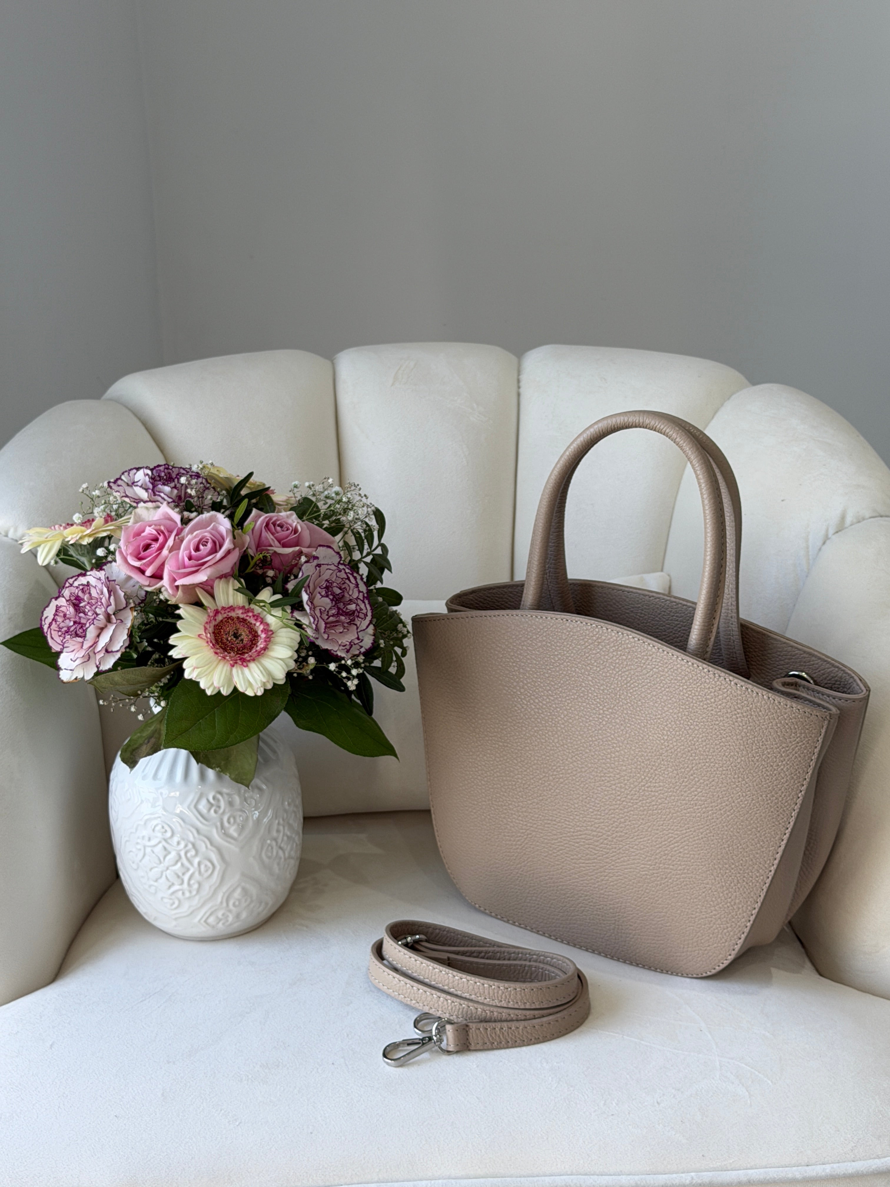 DIANA Beige Leather Bag
