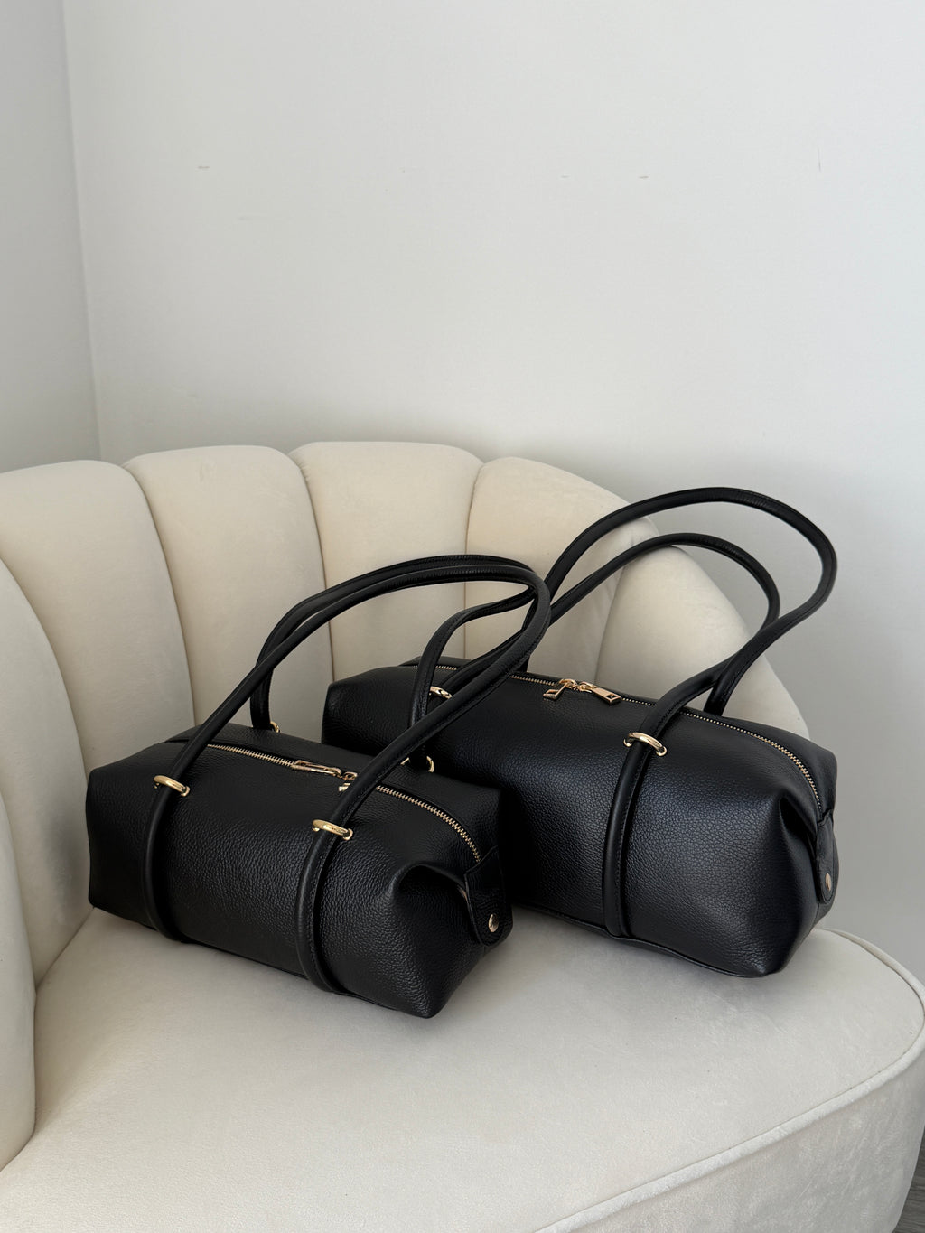 DASHA Black Leather Bag Large