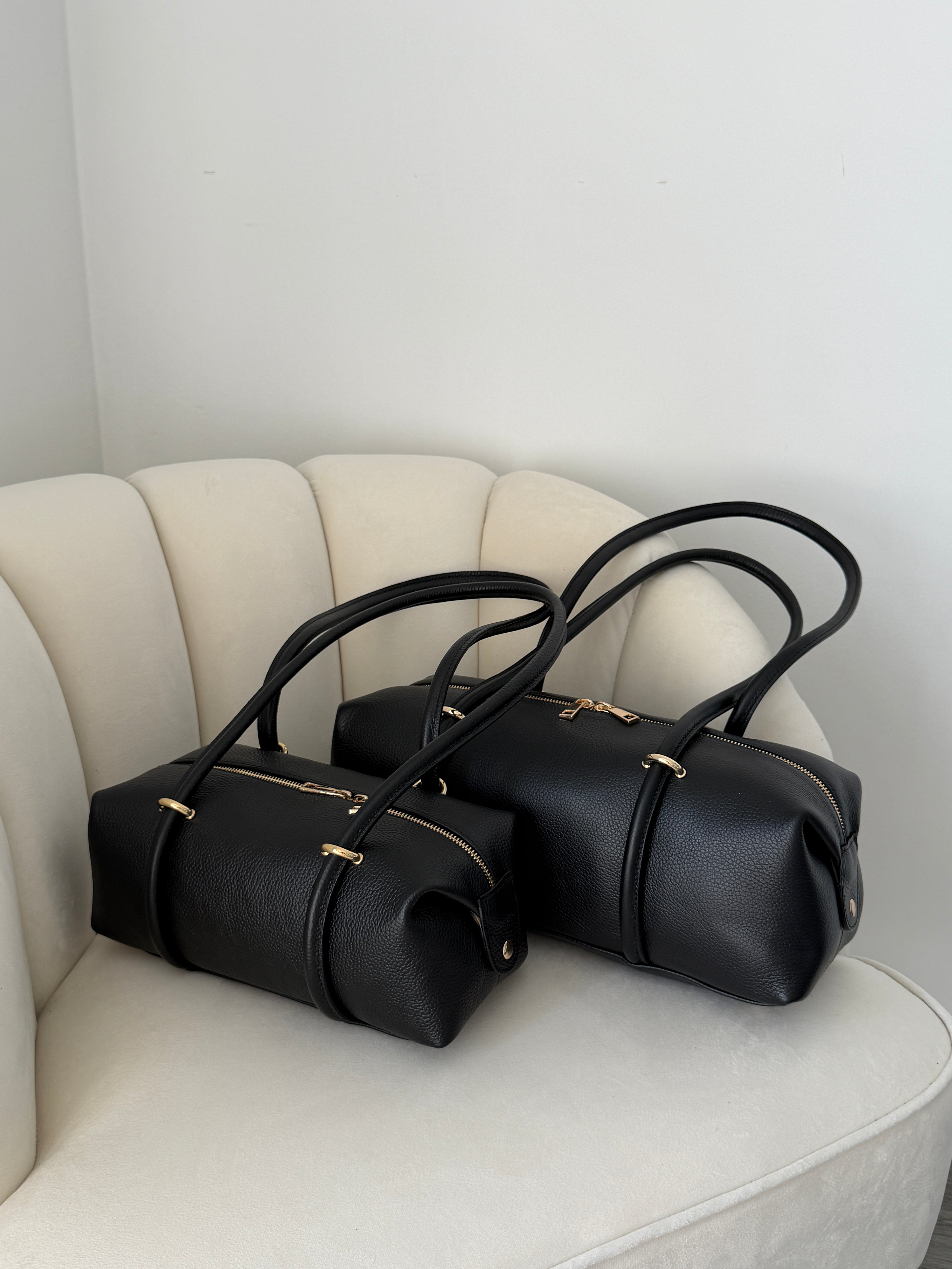 DASHA Black Leather Bag Large