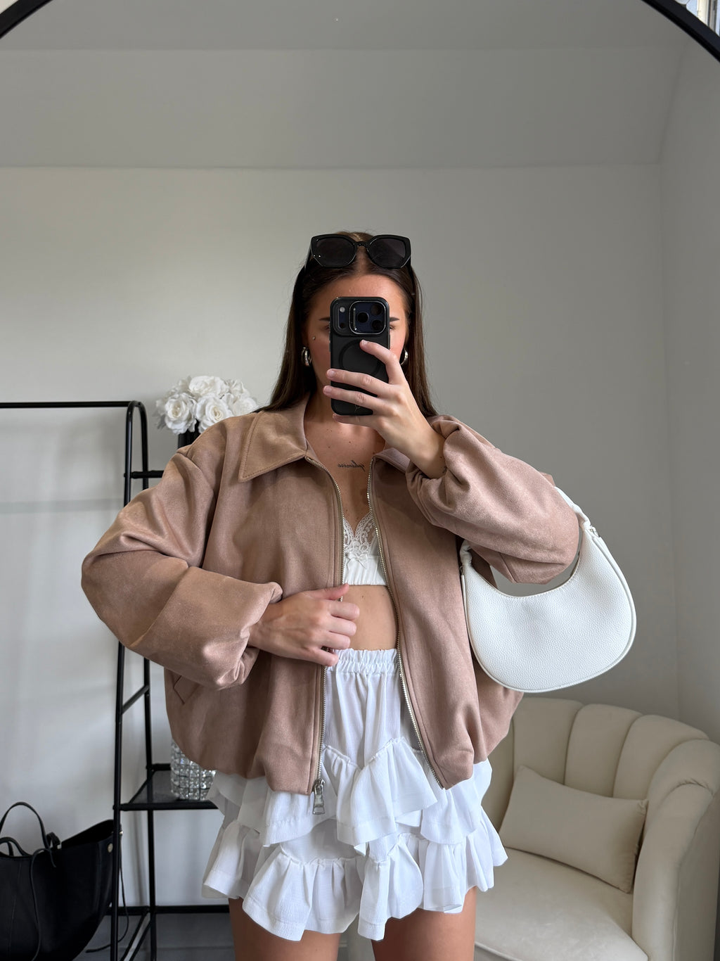 AGATHA Beige Vegan Suede Jacket