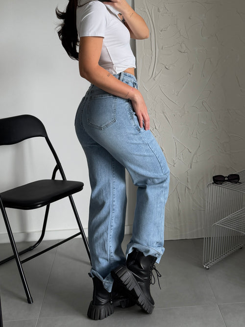 BECK Light Blue Cargo Straight Jeans