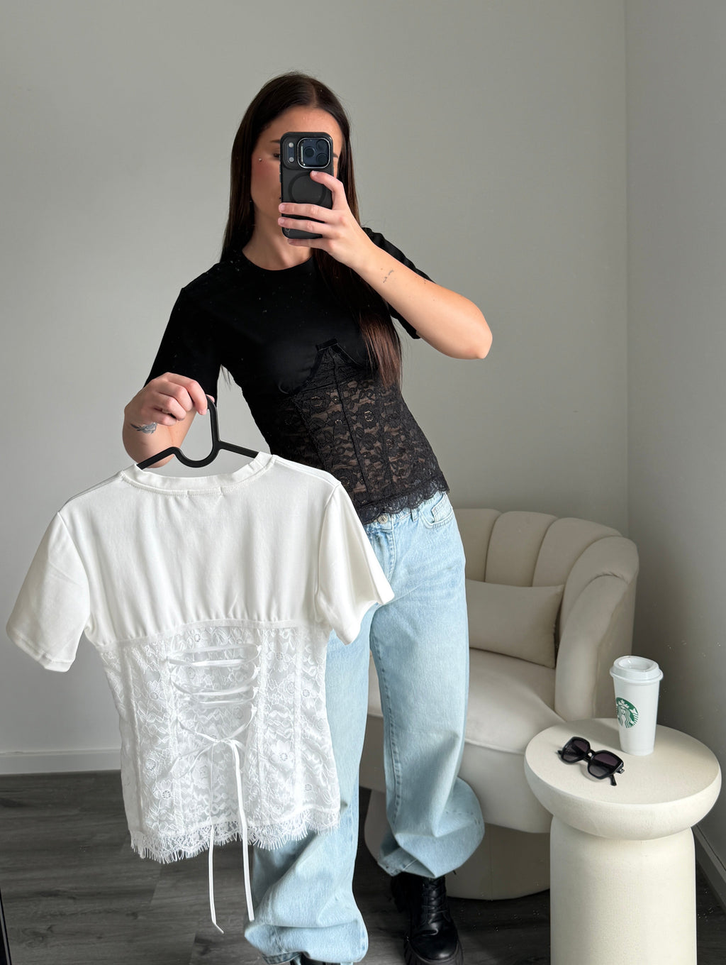 ALEXA Cotton Black Blouse