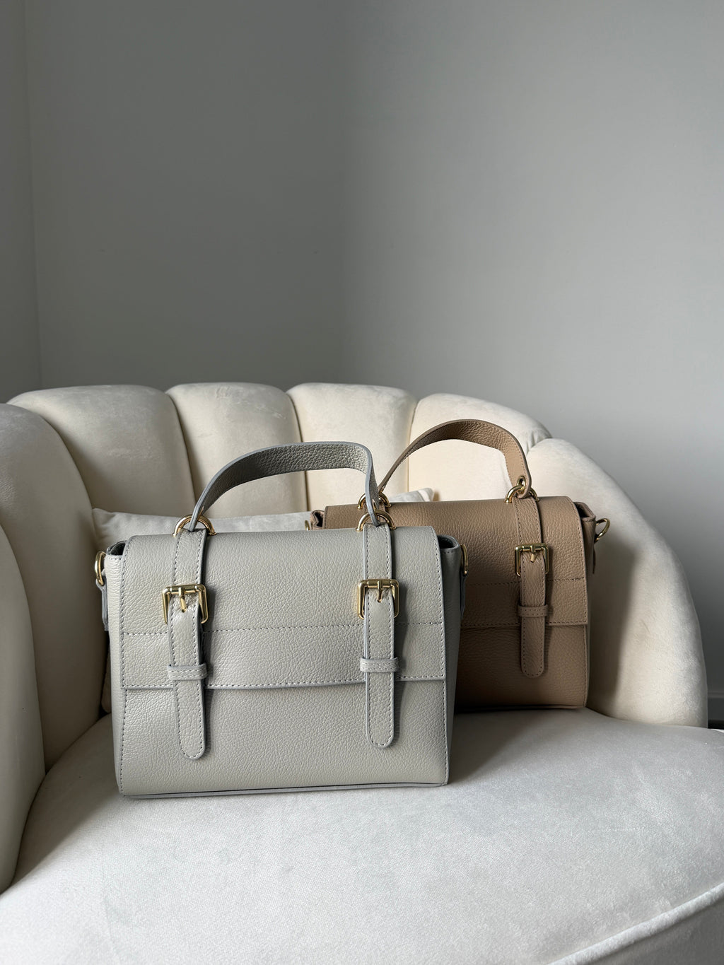 KYLIE Leather Beige Bag