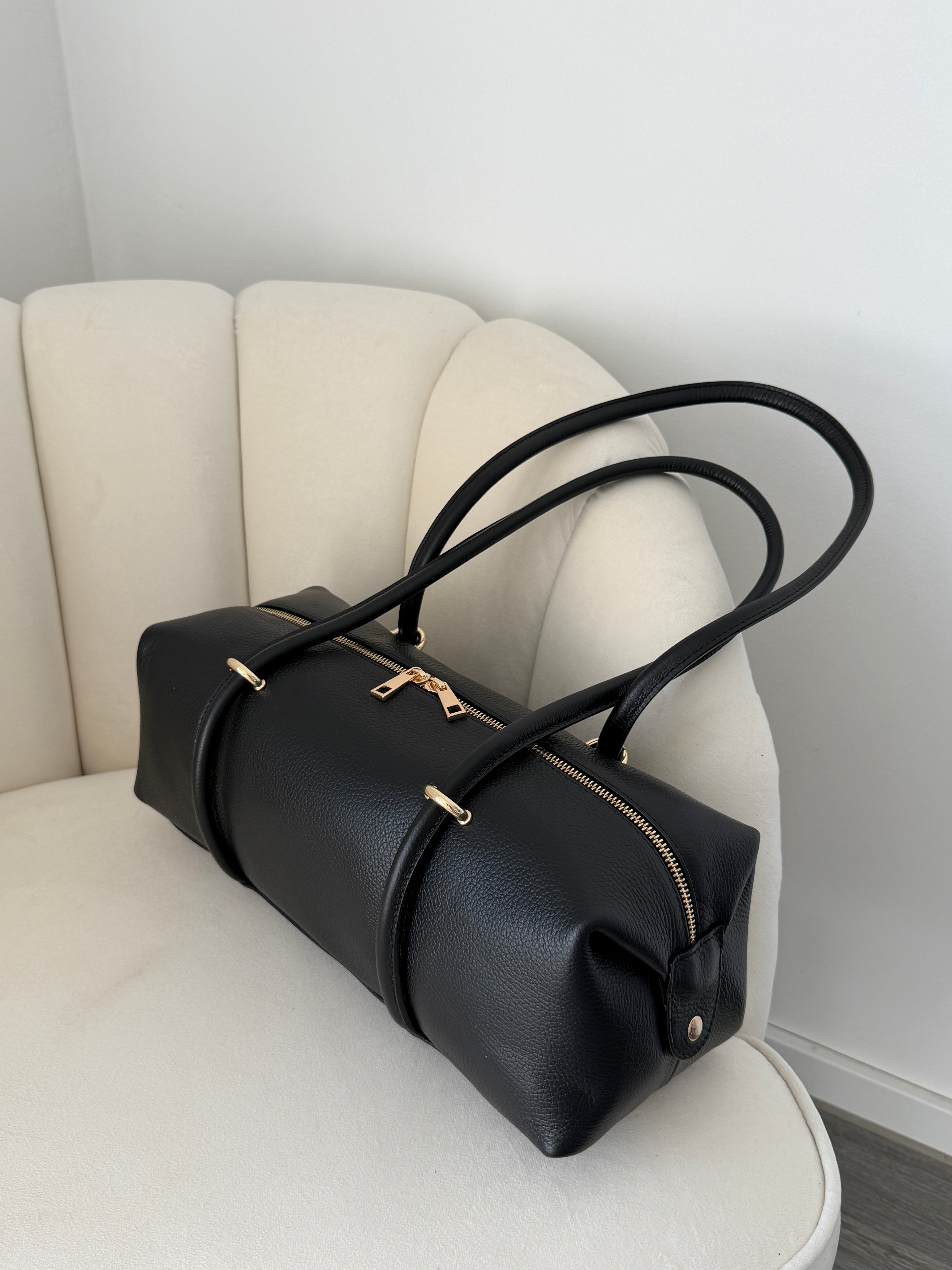 DASHA Black Leather Bag Large