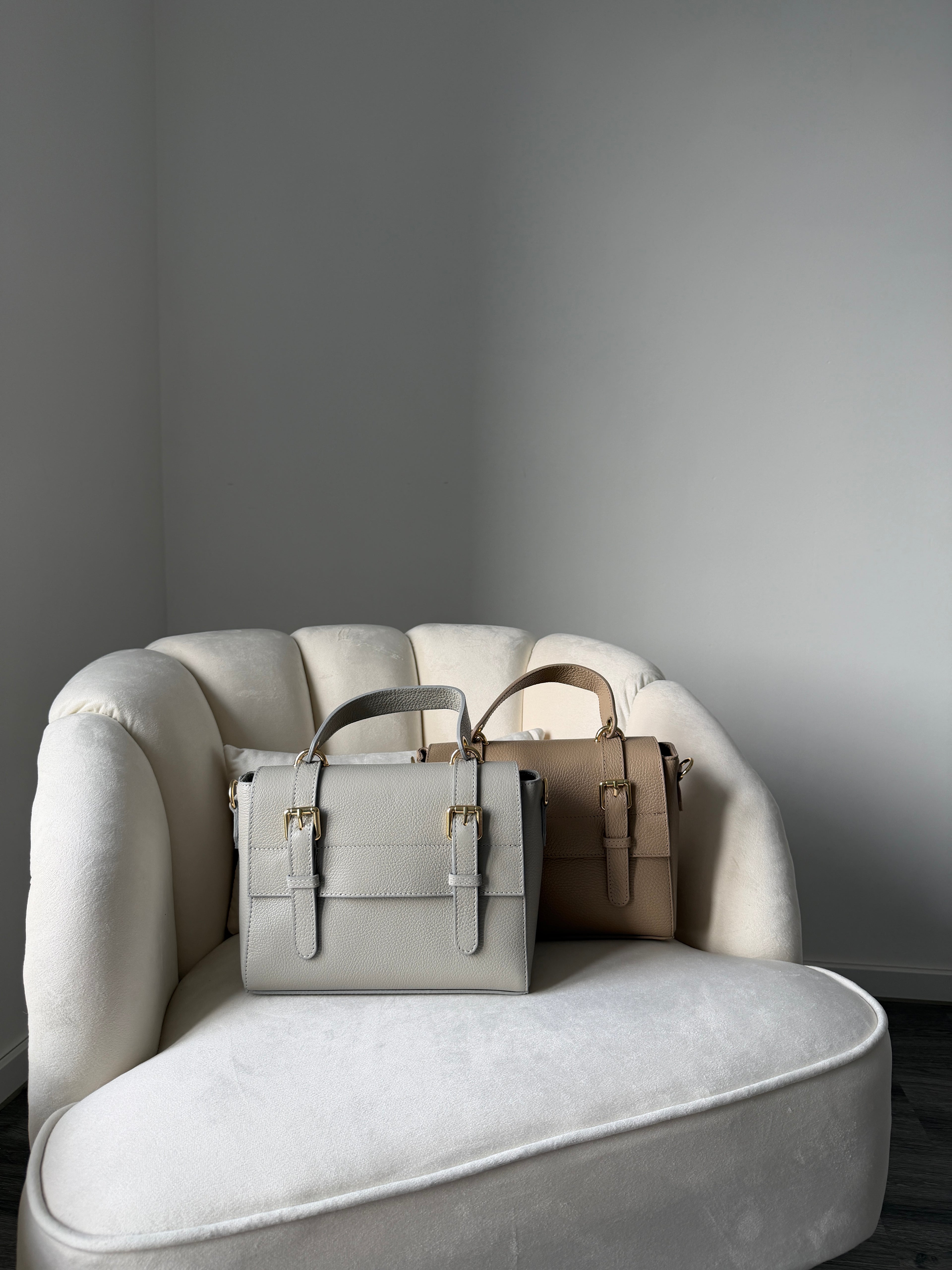 KYLIE Leather Beige Bag