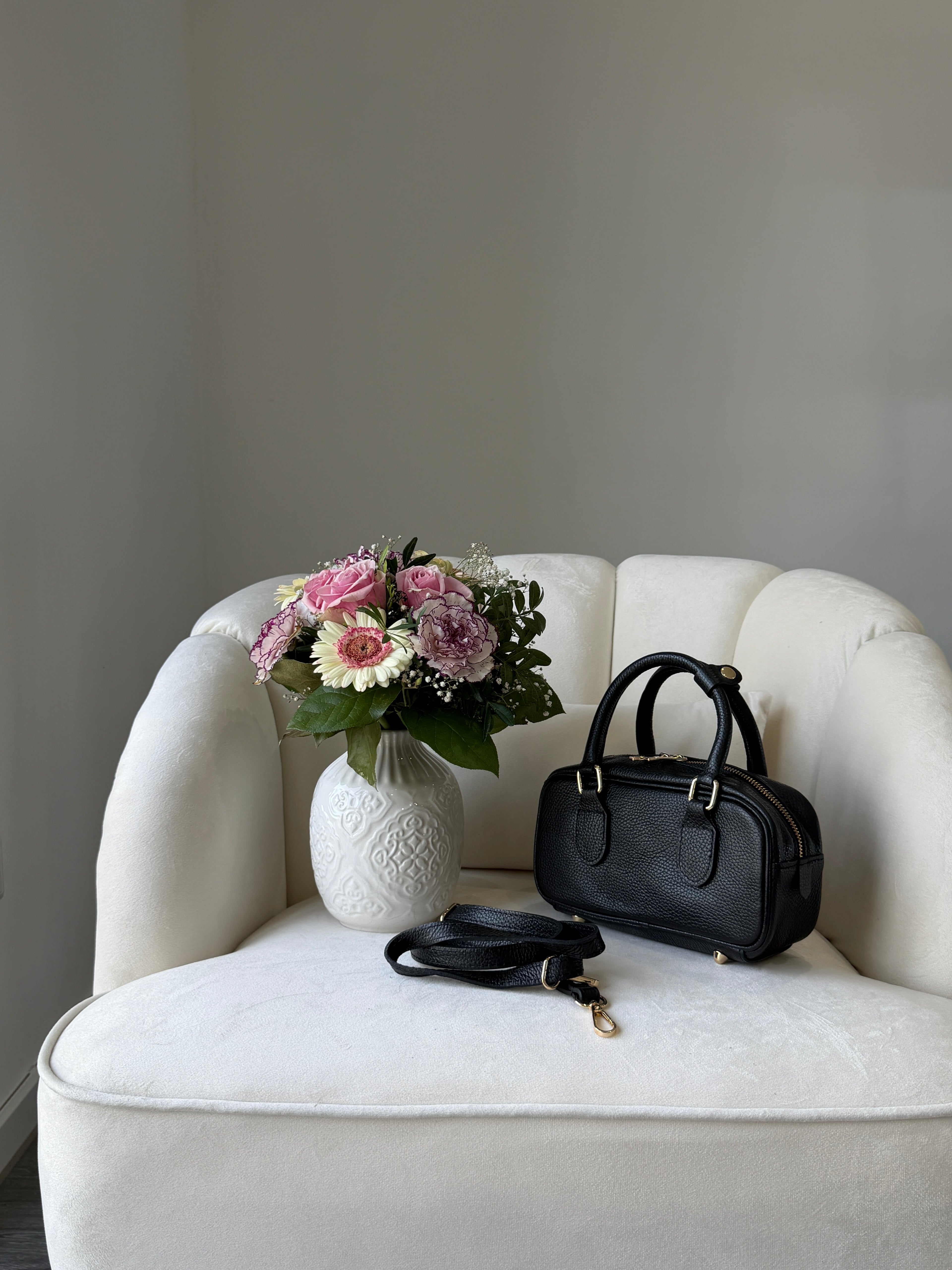MONICA Black Leather Bag