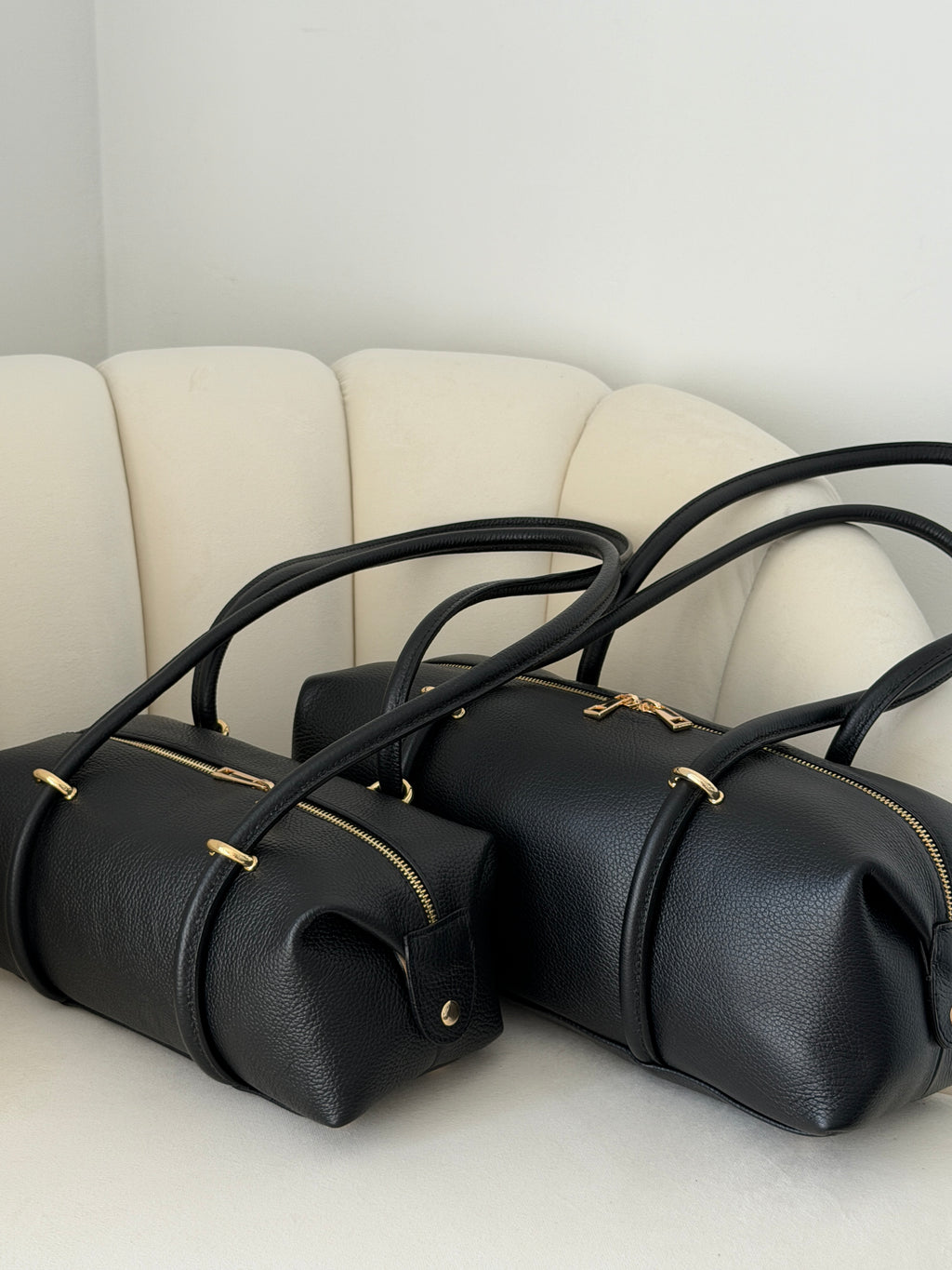 DASHA Black Leather Bag Large