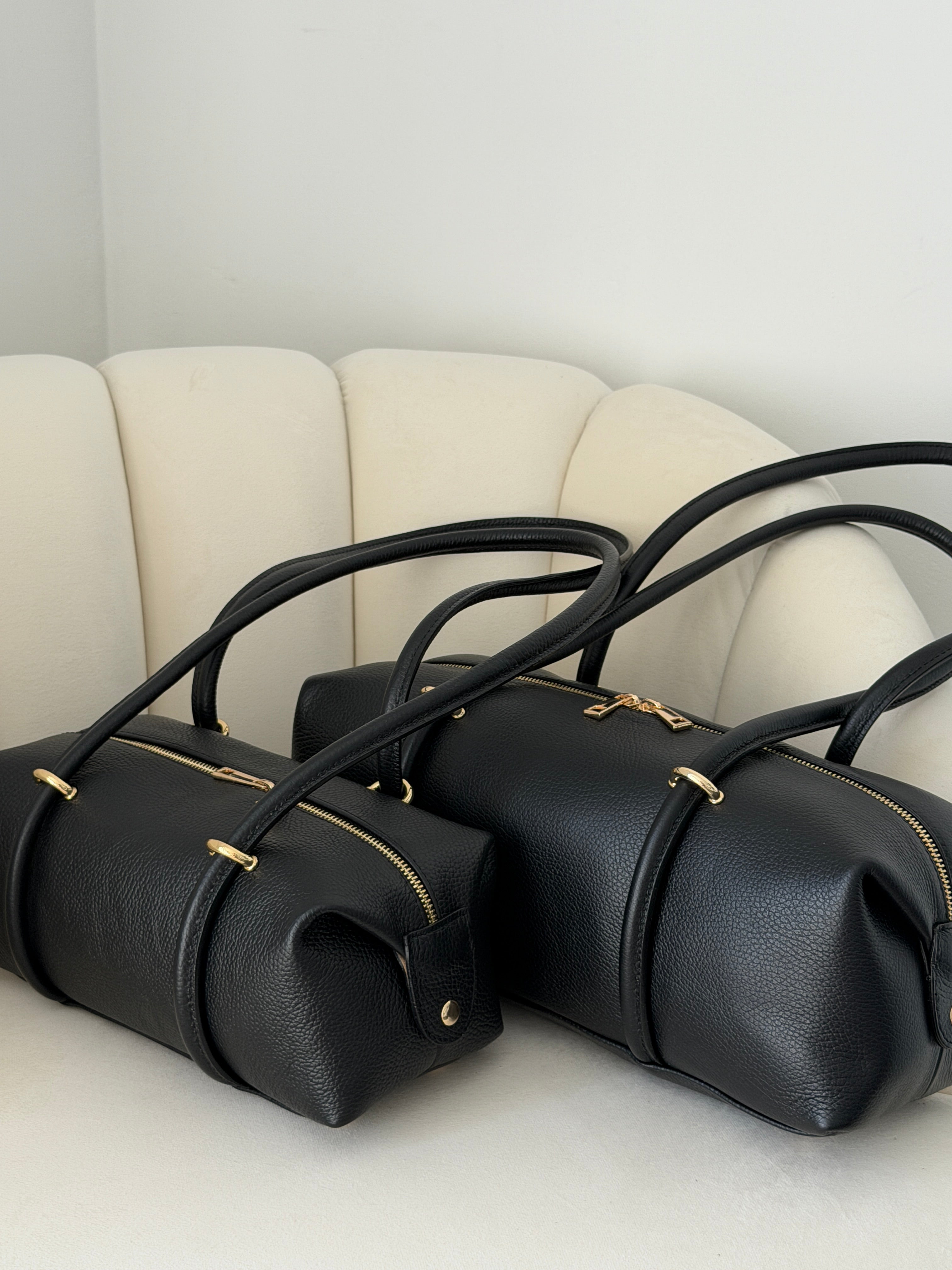 DASHA Black Leather Bag Large