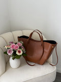 LAURA Cognac Leather Bag Shopper Large