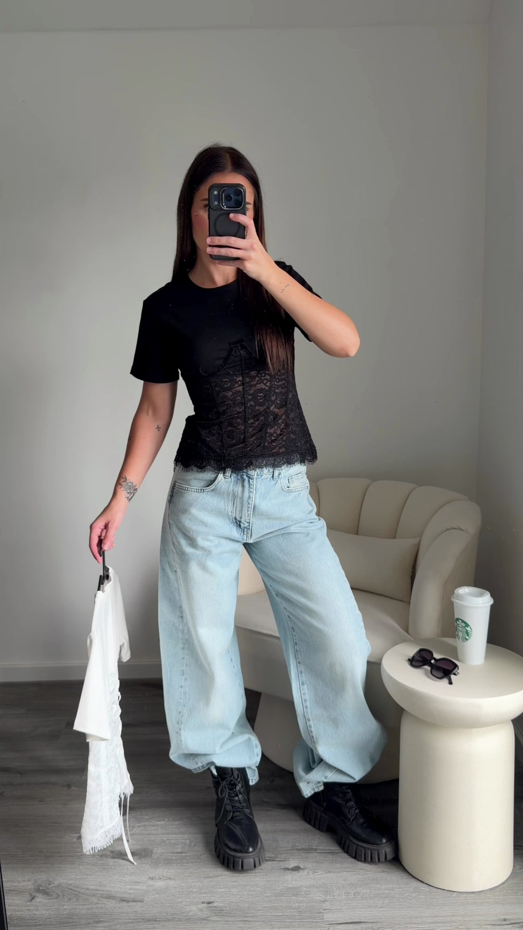 ALEXA Cotton Black Blouse